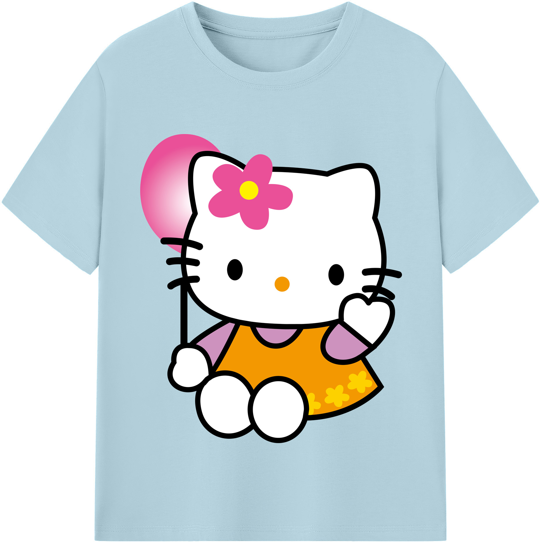 （画像用） Hello Kitty ハローキティ 綿100％半袖Tシャツ（フロントプリント）